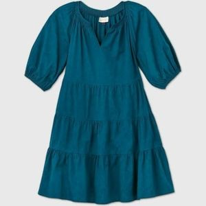 Puff Elbow Sleeve Tiered Babydoll Dress f/Target
